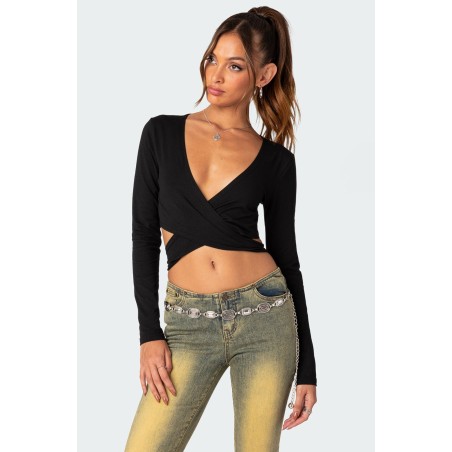 Value Edition Layla Wrap Crop Top In Stock