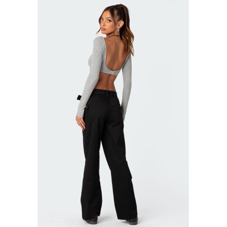 Value Edition Sydney Ribbed Open Back Crop Top On Hand Now