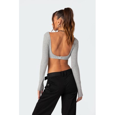 Value Edition Sydney Ribbed Open Back Crop Top On Hand Now