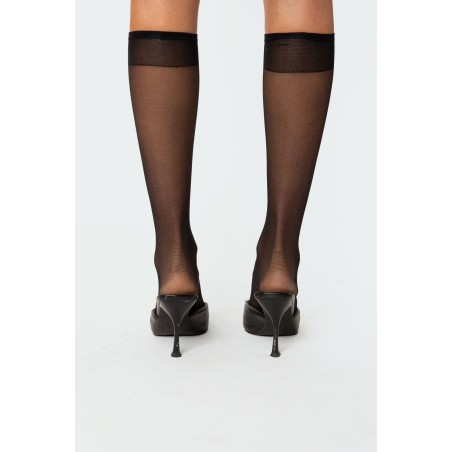 Value Edition Sheer Mesh Knee High Socks Immediate Availability