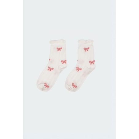 Value Edition Bow Printed Socks Immediate Availability