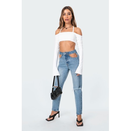 Value Edition Aliyah Off Shoulder Crop Top Immediate Availability