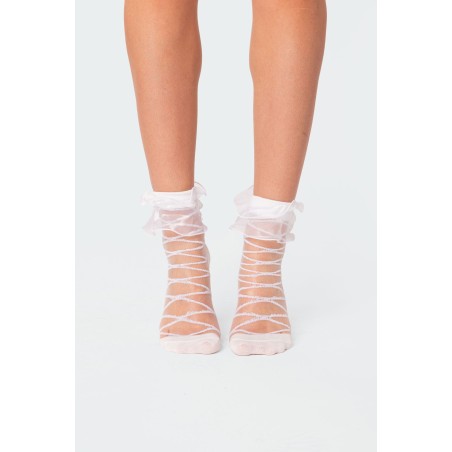 Value Edition Ruffle Sheer Mesh Socks New Stock