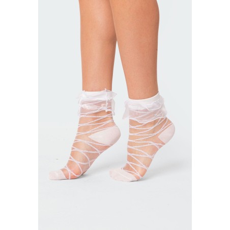 Value Edition Ruffle Sheer Mesh Socks New Stock