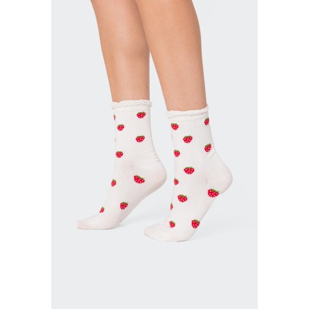 Value Edition Strawberry Frill Socks Available for Immediate Shipping