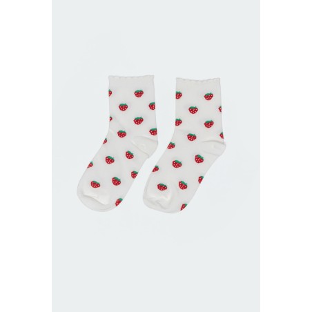 Value Edition Strawberry Frill Socks Available for Immediate Shipping