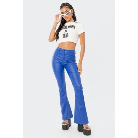 Value Edition Luna Faux Leather Flare Jeans